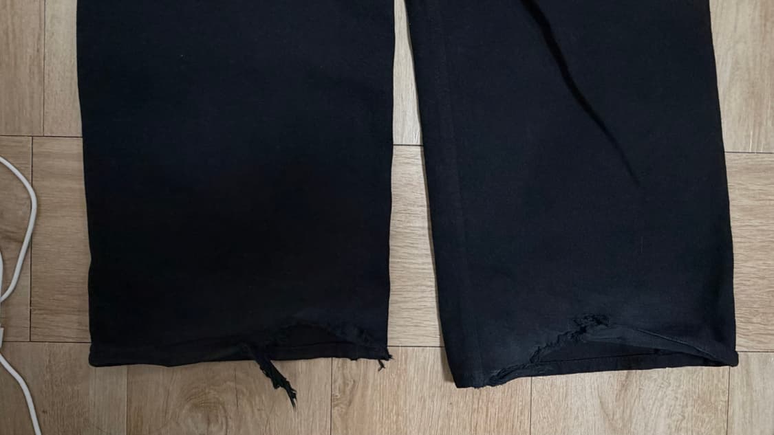 애즈온 블랙 와이드 팬츠 상품이미지3