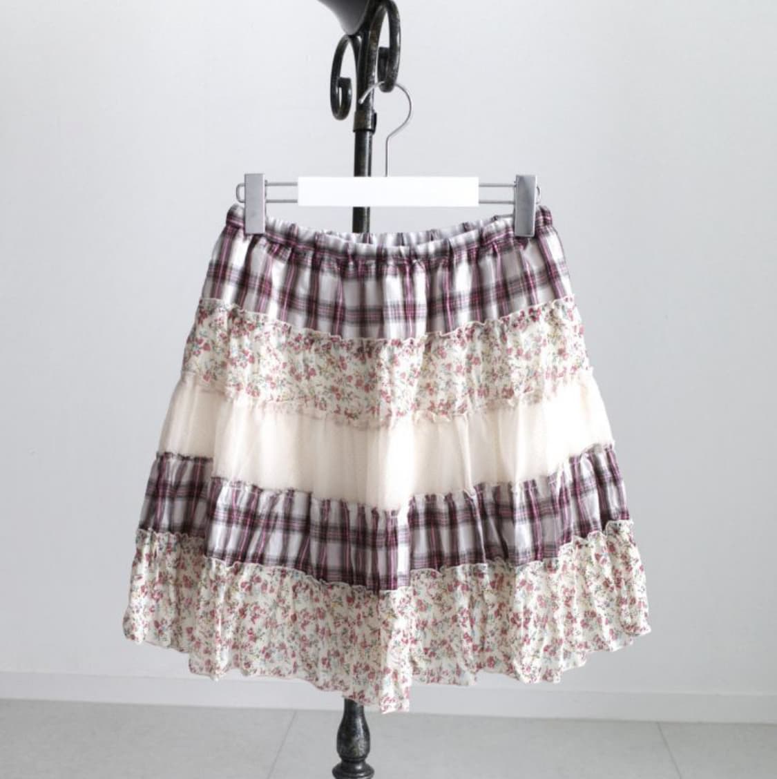 check flower skirt 상품이미지3