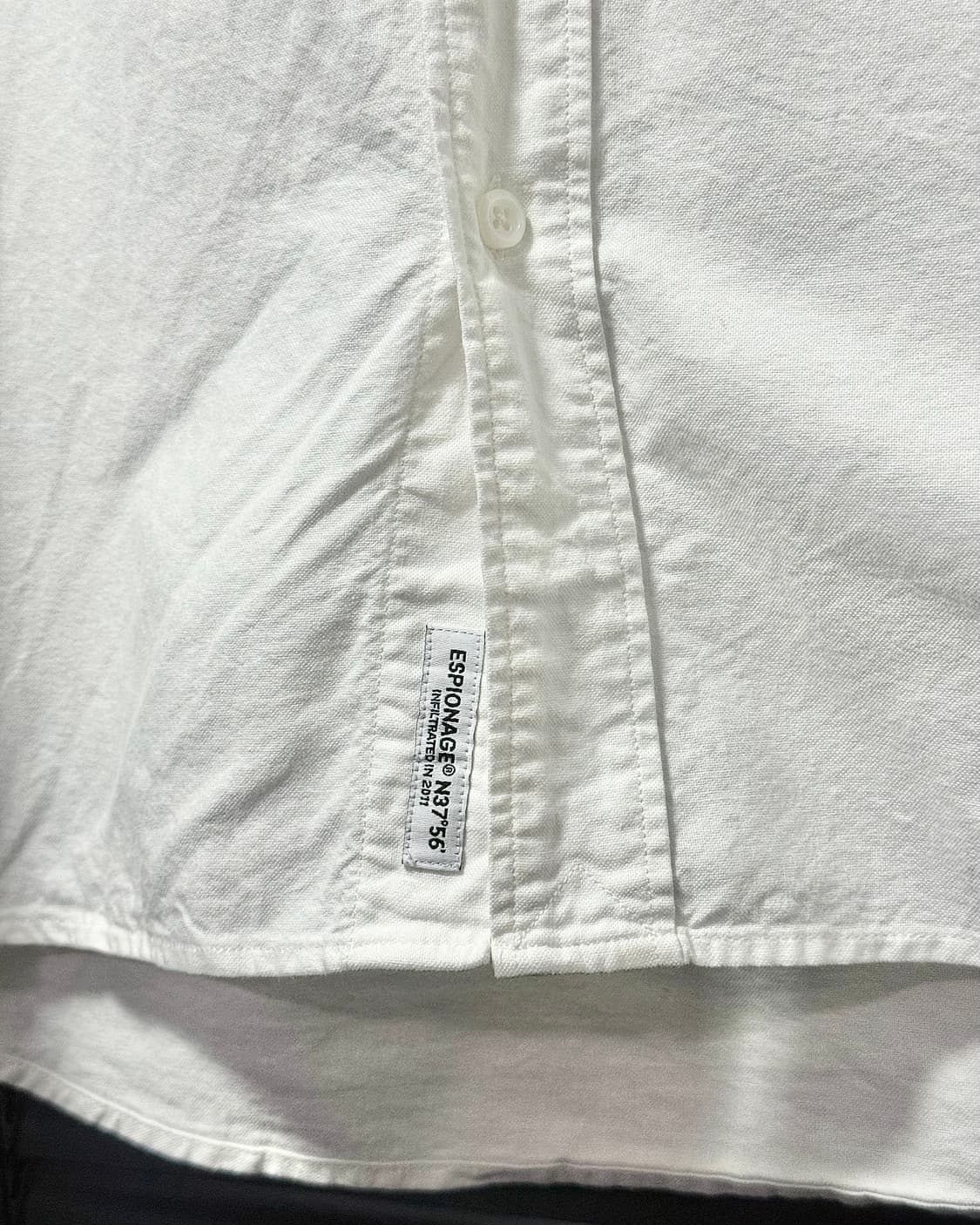에스피오나지 옥스포드 오버 화이트 셔츠 마우스 쥐 자수 L 100 미니멀 상품이미지6