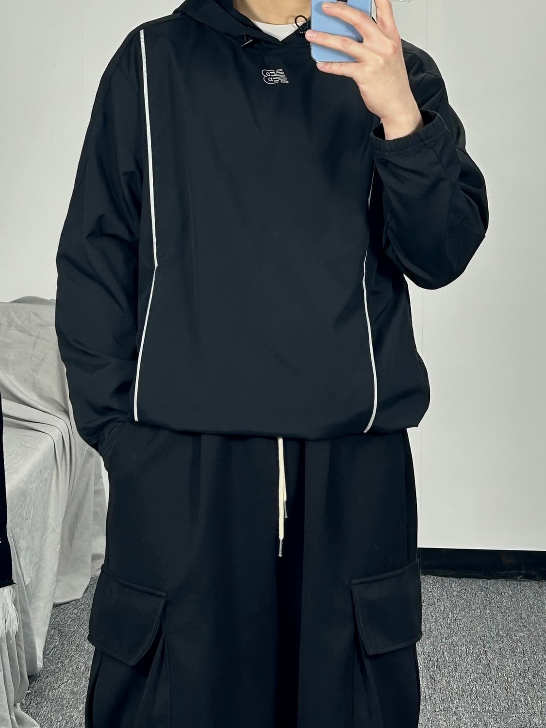 뉴발란스 우븐 바람막이 후드티 M  상품이미지2