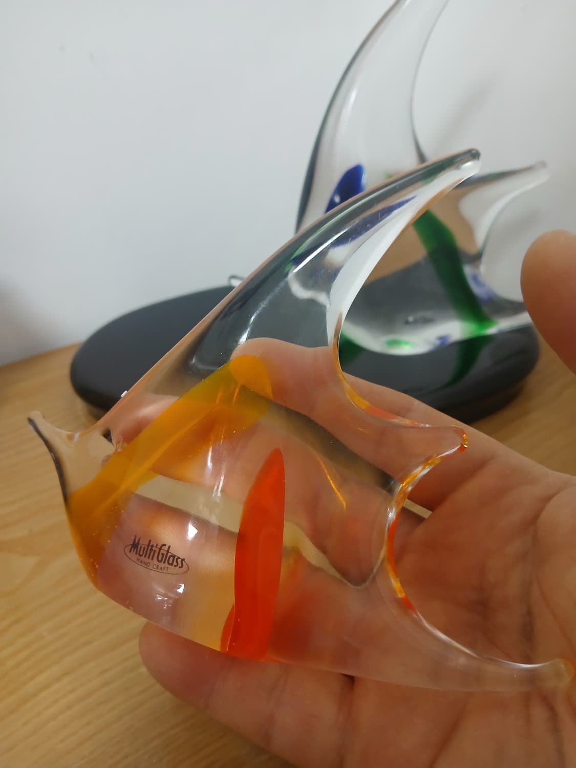 일본 빈티지 MultiGlass 핸드크래프트 유리 물고기 장식 상품이미지2