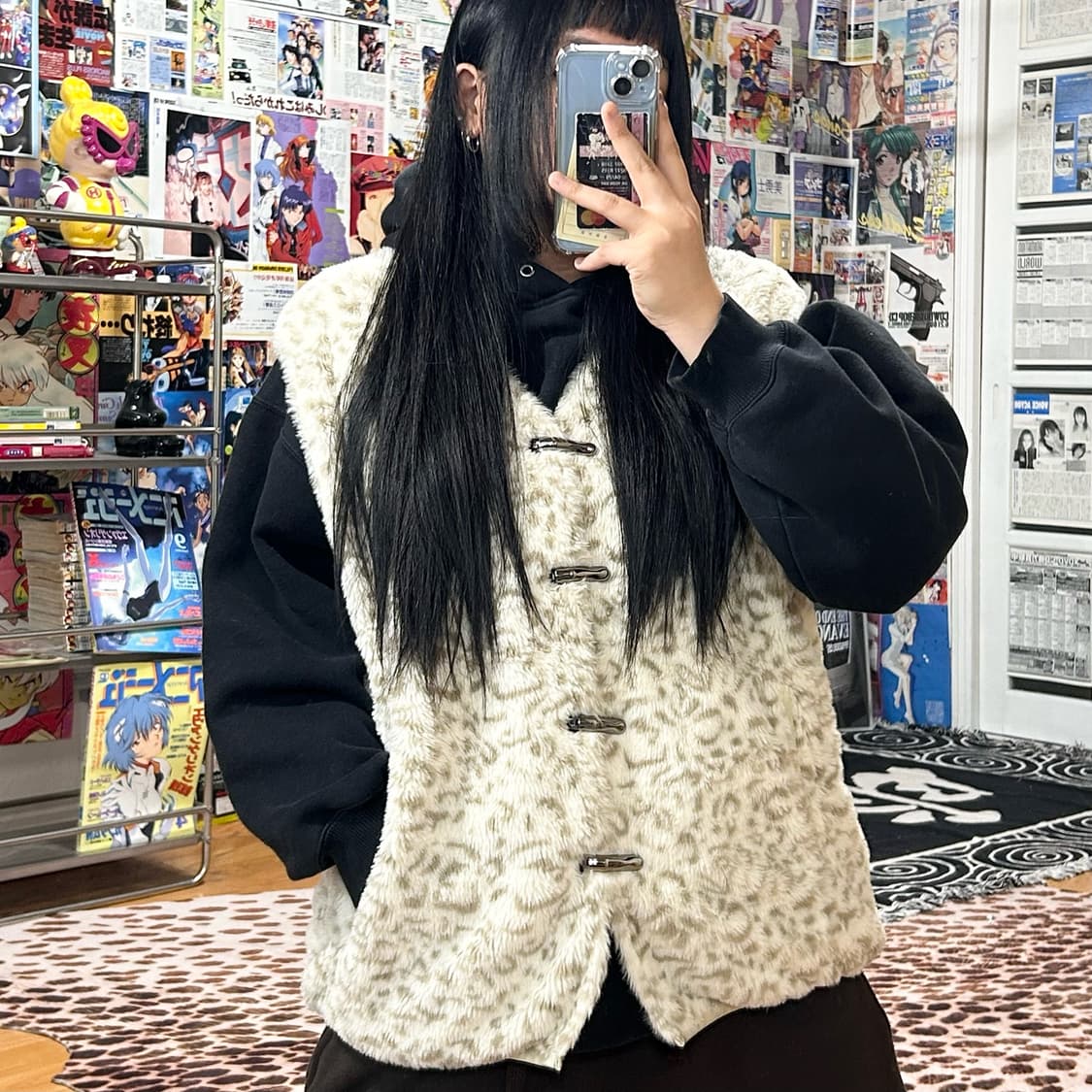 JPN 레오파드 에코 퍼 버클 베스트 상품이미지1