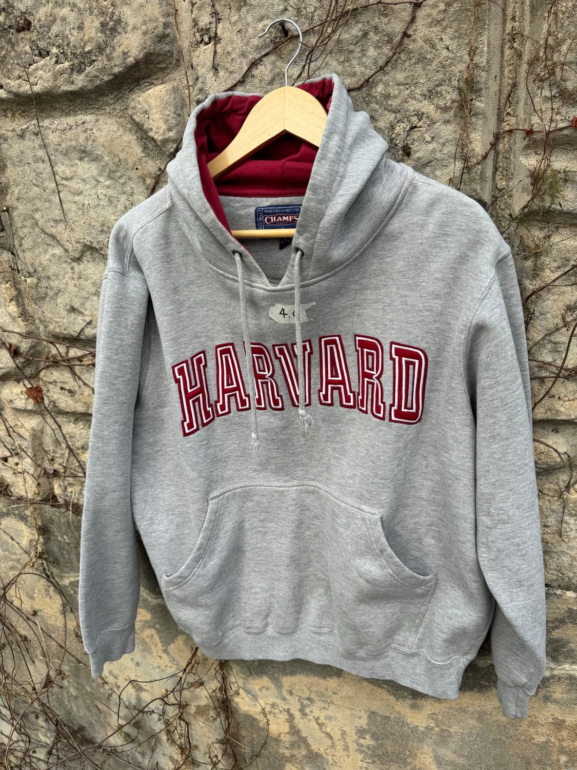 Champs 하버드 컬리지 러셀 자수 후드티 그레이 후드 후디 m 상품이미지5
