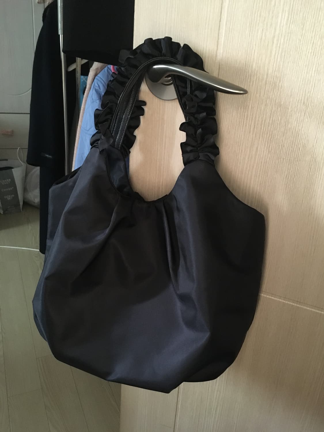 일본빈티지 프릴 레이스 블랙 가방 만두백 구름백 꼼데 cos 유니클로 상품이미지1