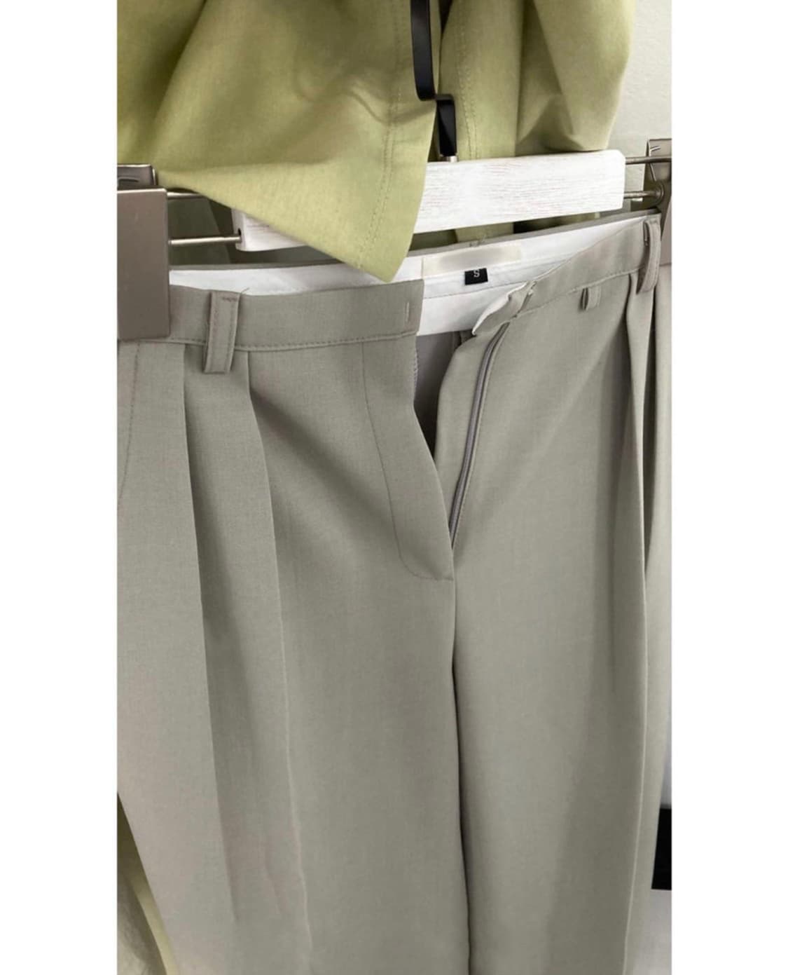 런던플랏 로우라이즈 핀턱 슬랙스 민트/블랙 상품이미지4