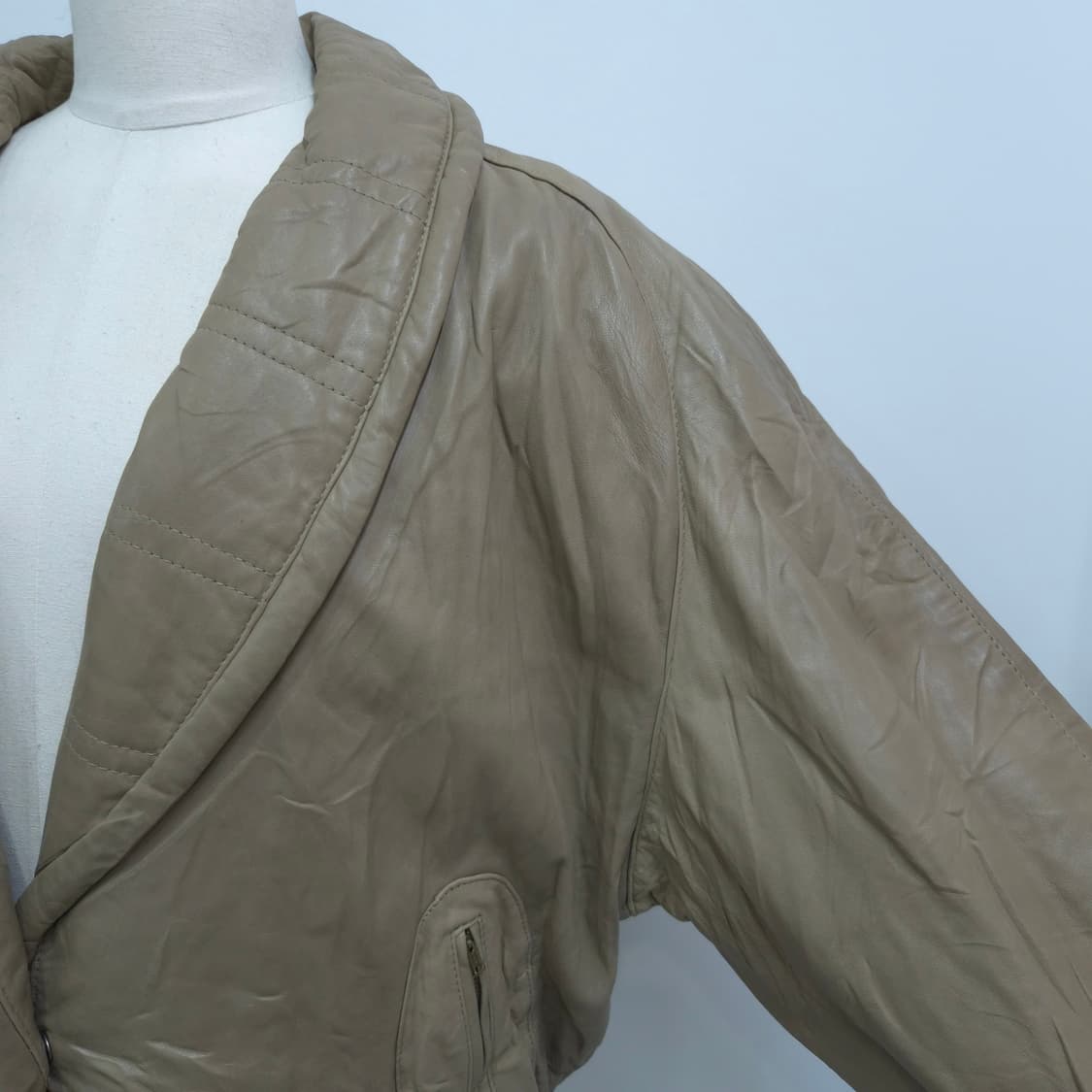 90s 양가죽 오버핏 빈티지 남녀공용 레더 자켓 상품이미지3