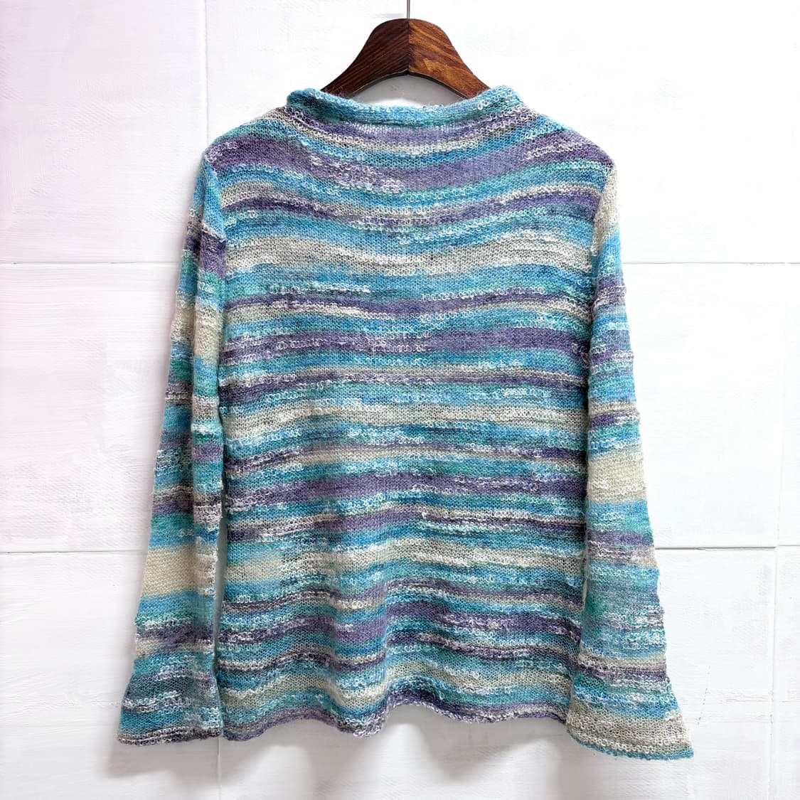 모헤어 부클 그라데이션 블루 니트 (JPN) 상품이미지5