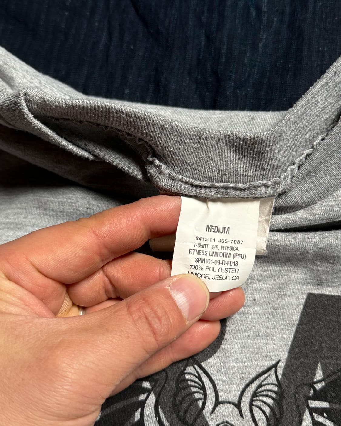 00‘s U.S Army 박쥐 패턴 스텐실 IPFU 티셔츠 M 상품이미지4