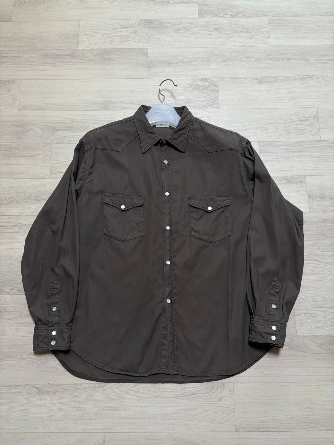 비헤비어 DYED TENCEL WESTERN SHIRTS 브라운 2사이즈 상품이미지1