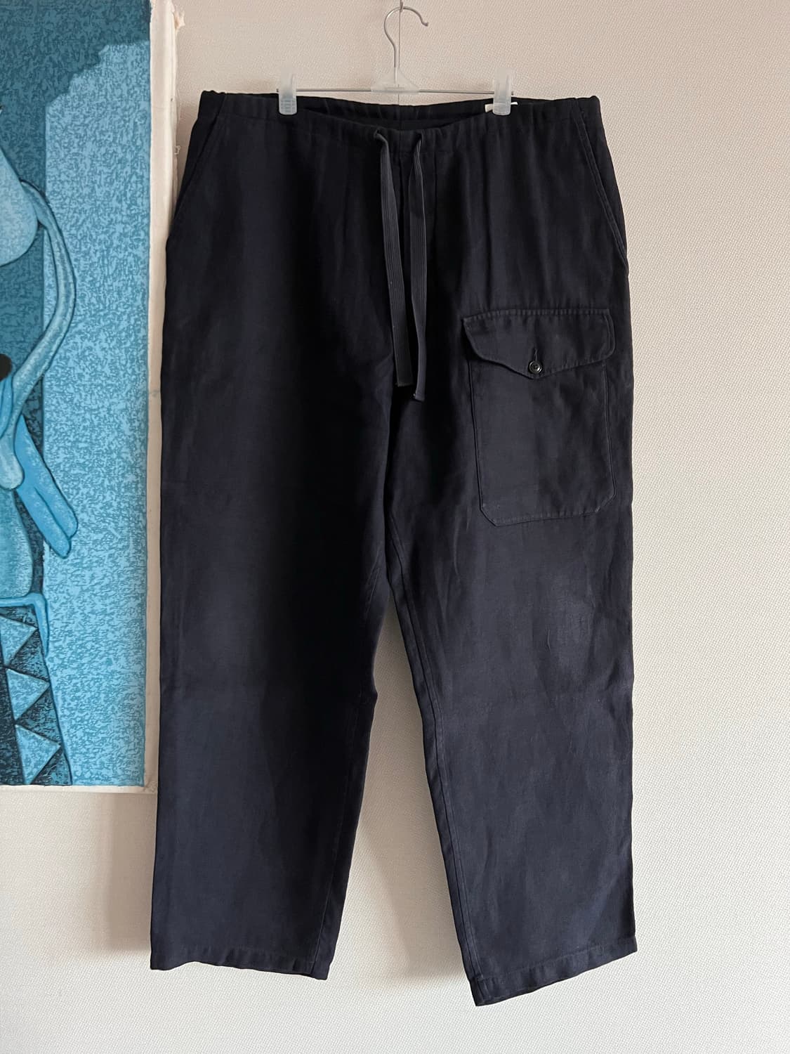 Comoli 코모리 린넨 기모 드로우 스트링 팬츠 1사이즈 블랙 상품이미지1