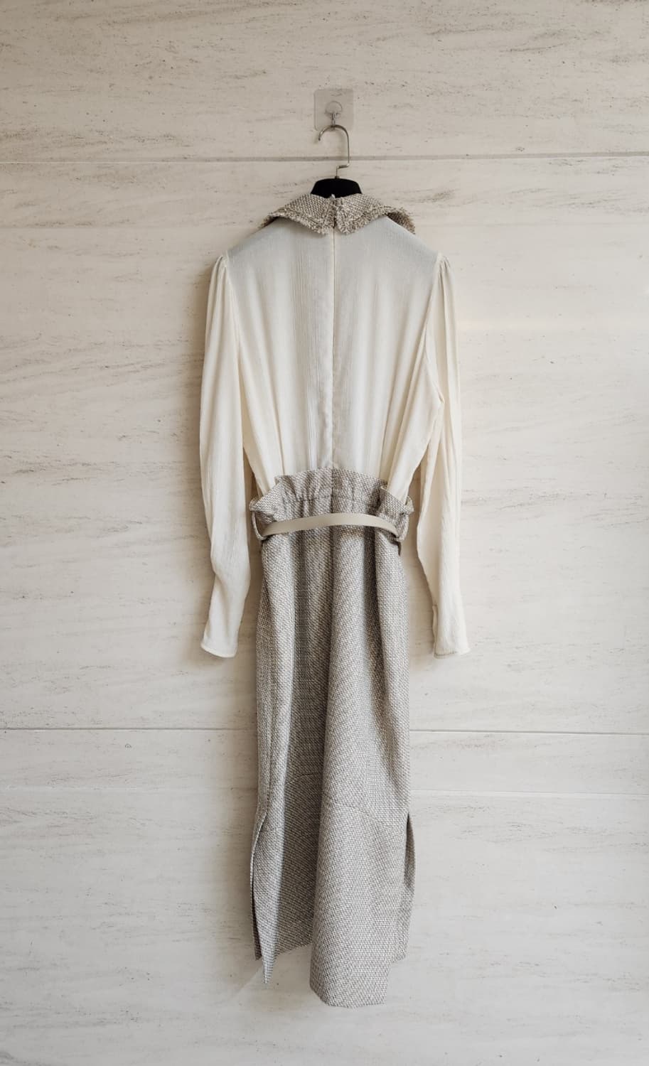 시스템 벨티드 텍스처블록 트위드 원피스 55사이즈 상품이미지8