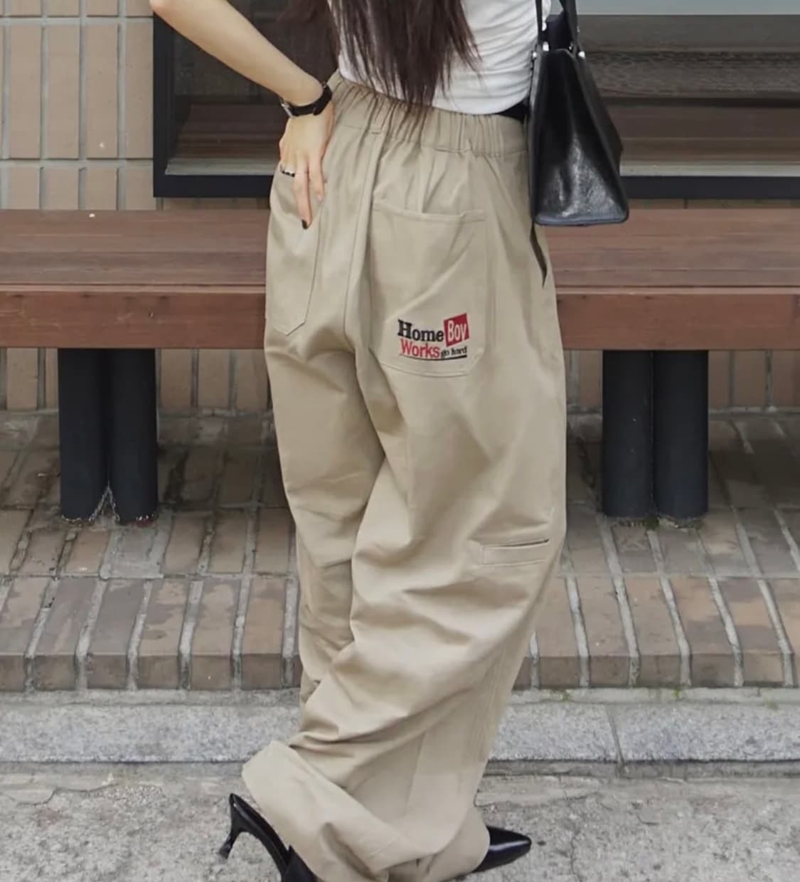 어반디타입 홈보이 벌룬 워크 팬츠 베이지  상품이미지1
