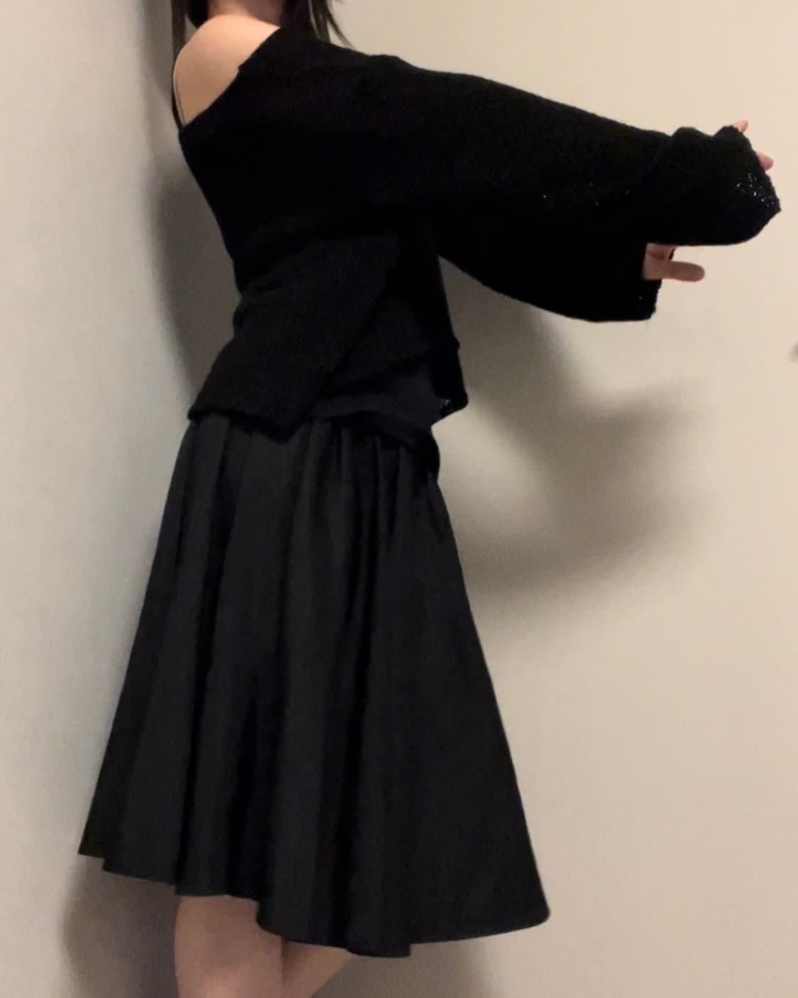 black mesh knit sleeve 상품이미지4