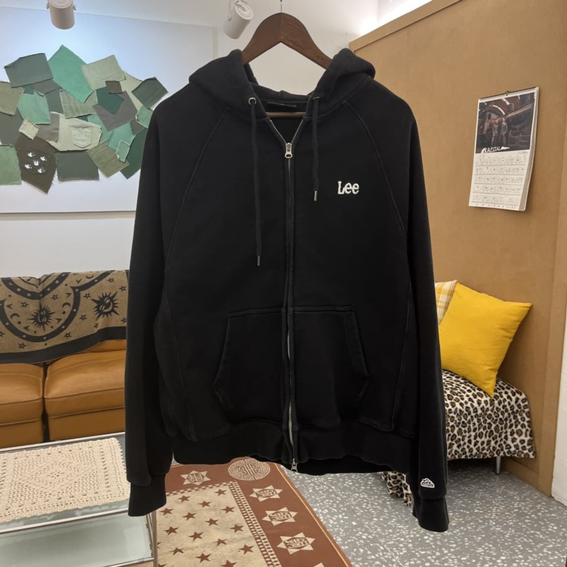 LEE 리 모던 캐주얼 빈티지 스몰로고 후드집업 M C10011 상품이미지3