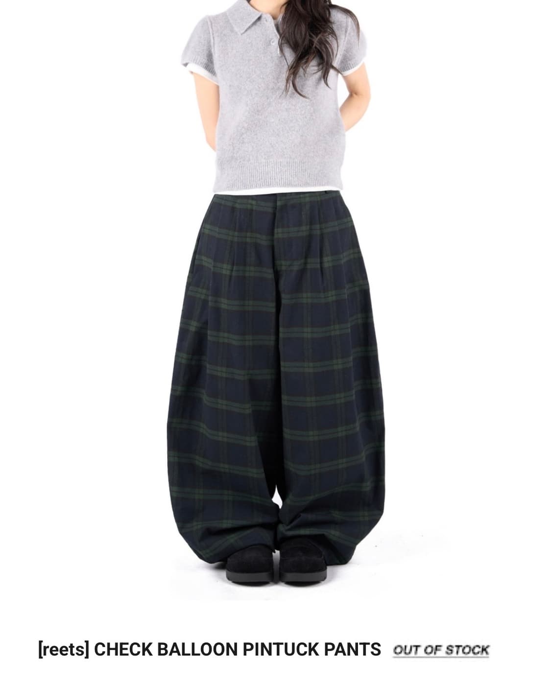 릿킴 체크 벌룬 핀턱 팬츠 상품이미지1