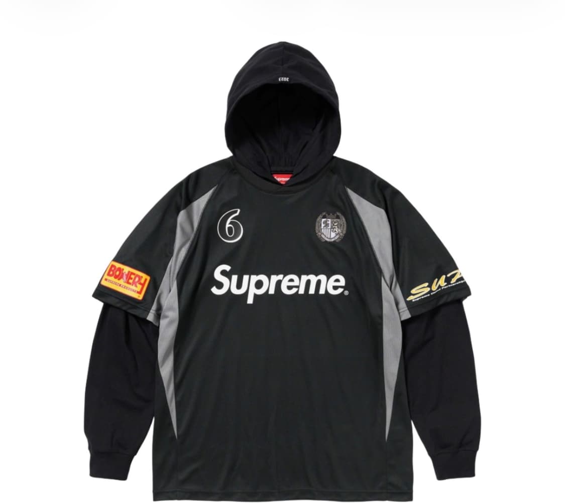 슈프림 후드 사커 저지 블랙 xl 새상품 상품이미지1
