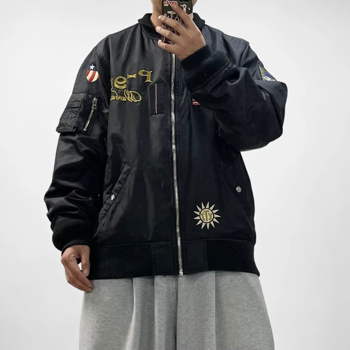 엑스톤즈 XTONZ Ma-1 패치 워크 플라이트 봄버 블루종 PN6047 상품이미지2