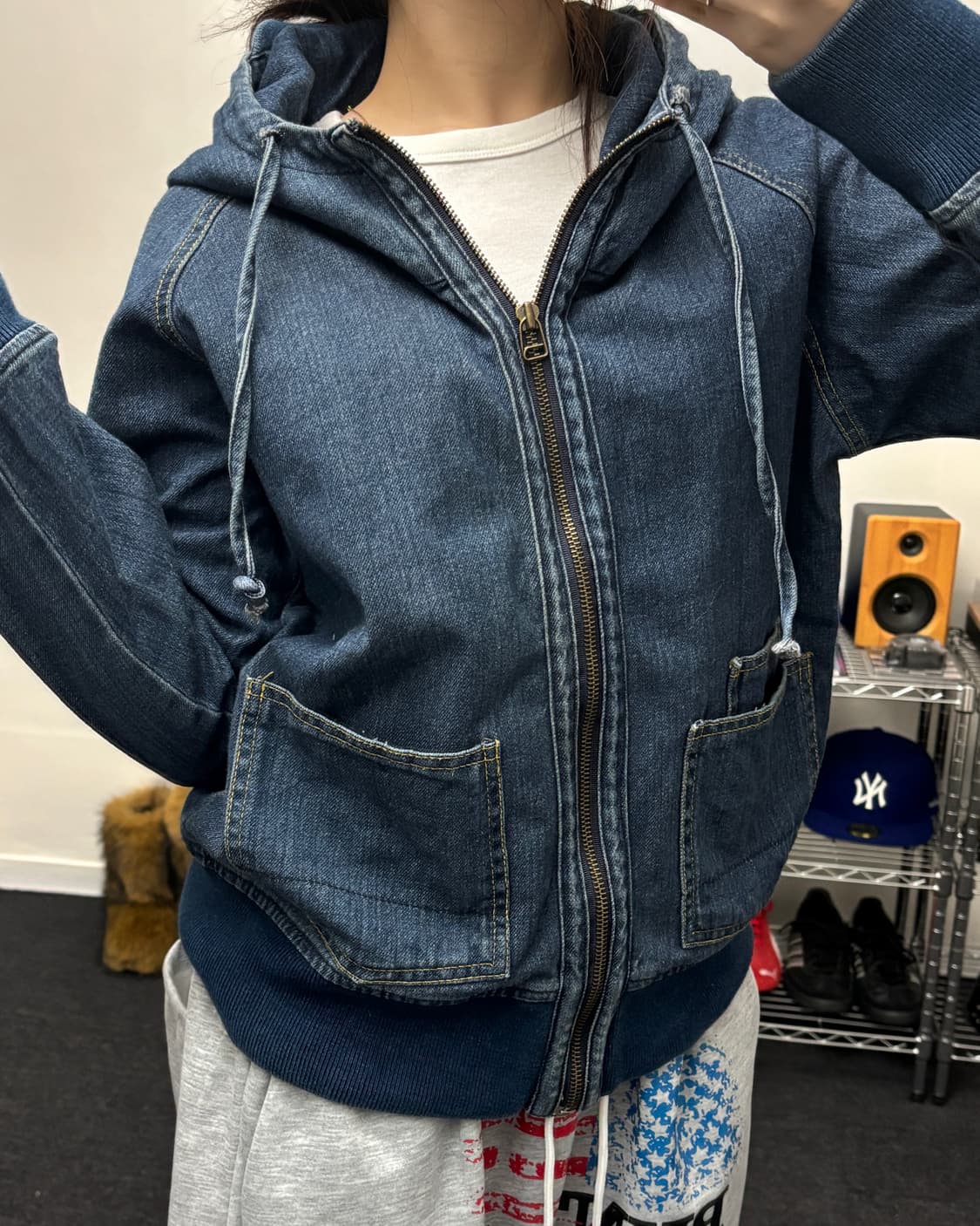 올드 빈티지 데님 후드집업 자켓 상품이미지1
