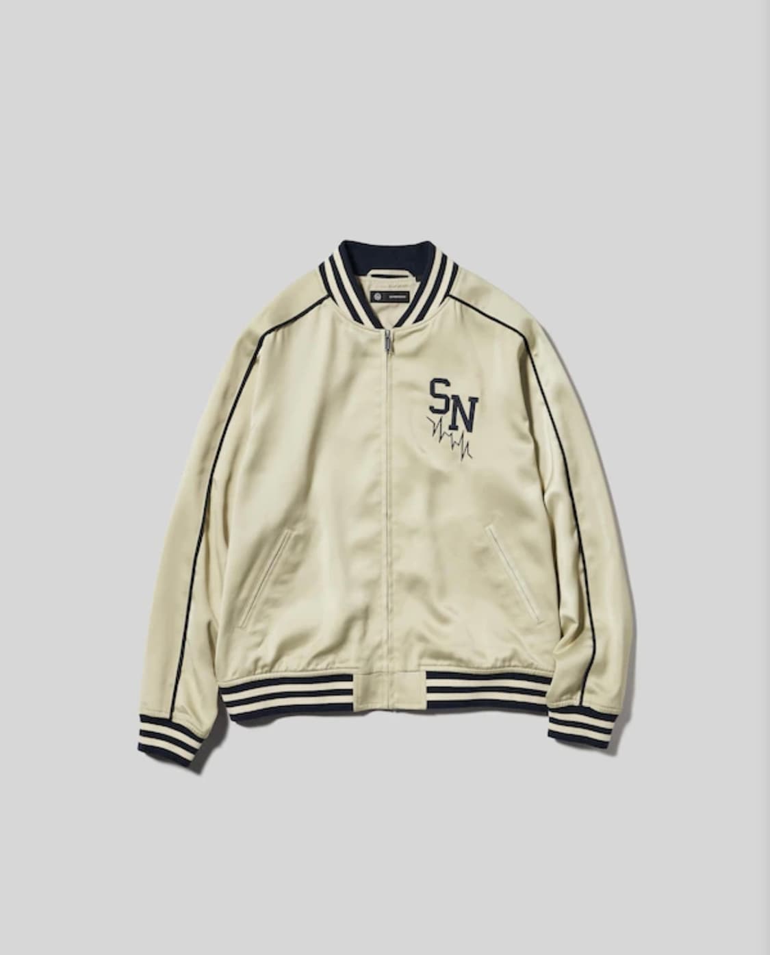 [3xl/베이지] GU 언더커버 새틴 리브 블루종 상품이미지1