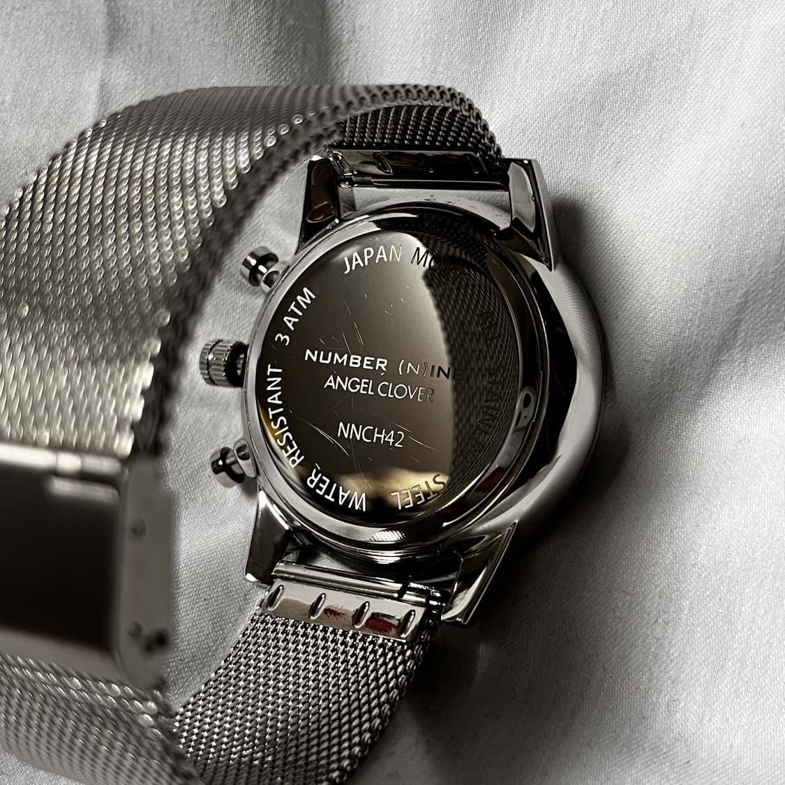 넘버나인x엔젤클로버 뮤직노트 실버 스트랩 워치 상품이미지5