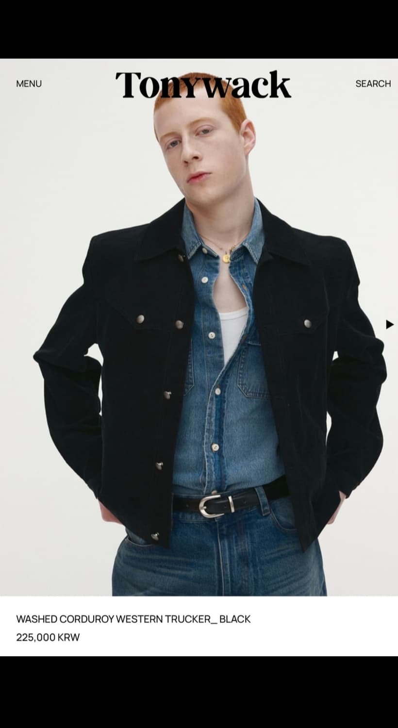 토니웩 코듀로이 웨스턴 트러커 자켓 m 블랙 상품이미지1