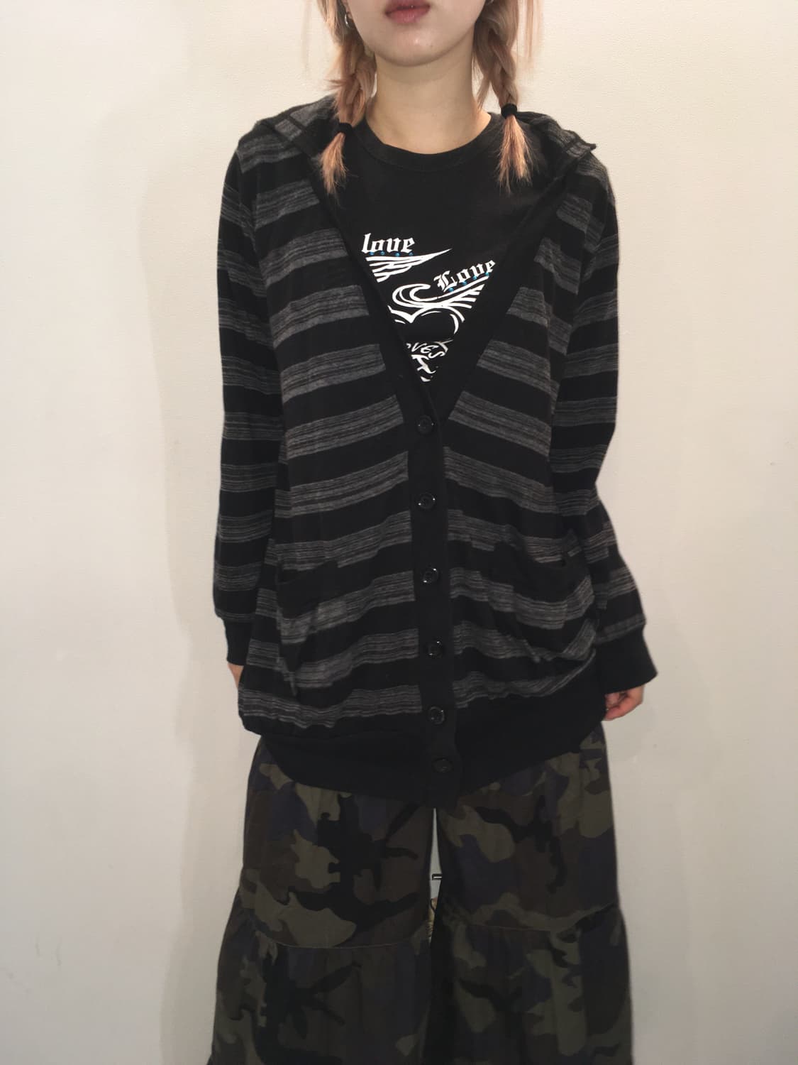 jpn vintage stripe hood cardigan 상품이미지3