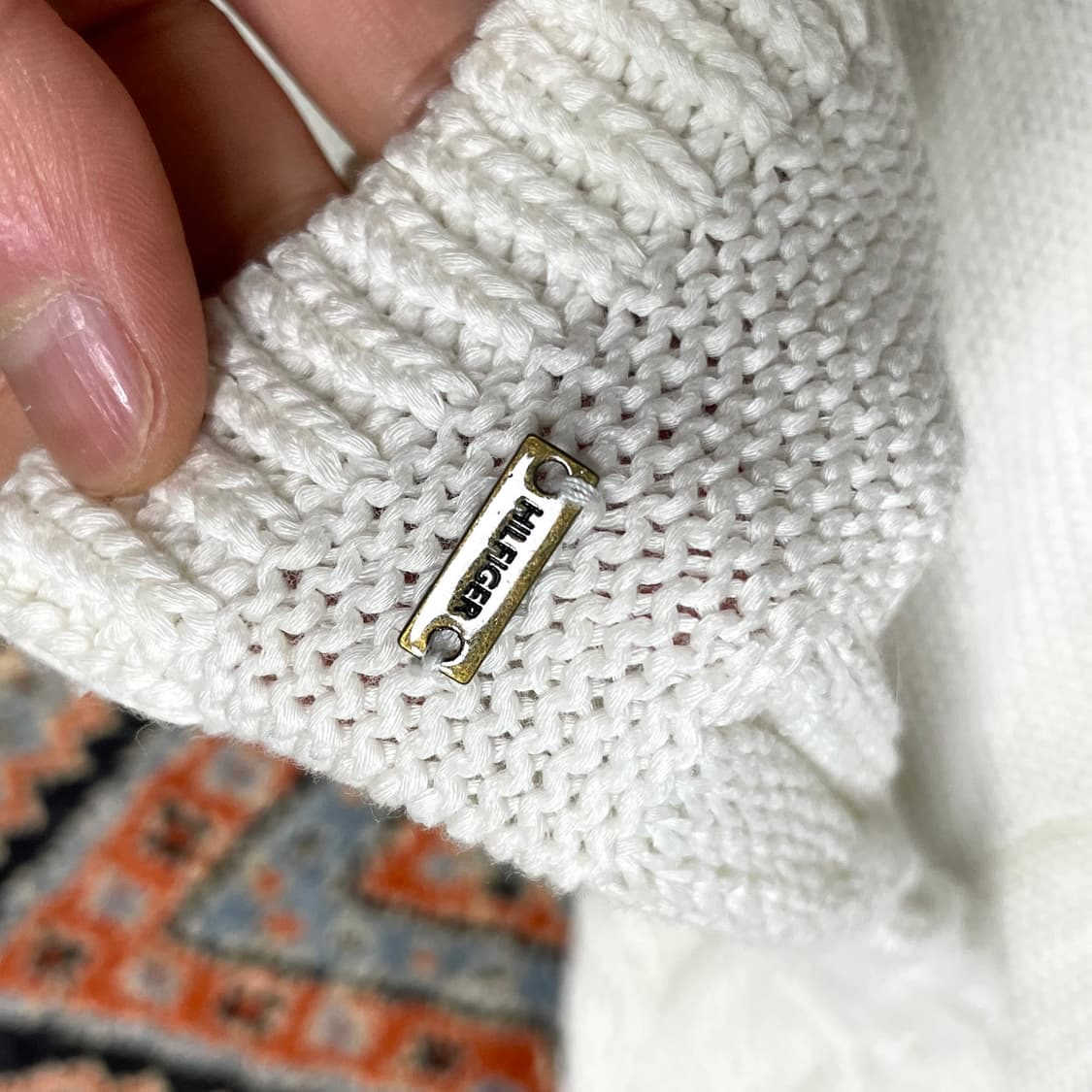 타미힐피거 화이트 니트 메쉬 가디건 여성S 상품이미지7