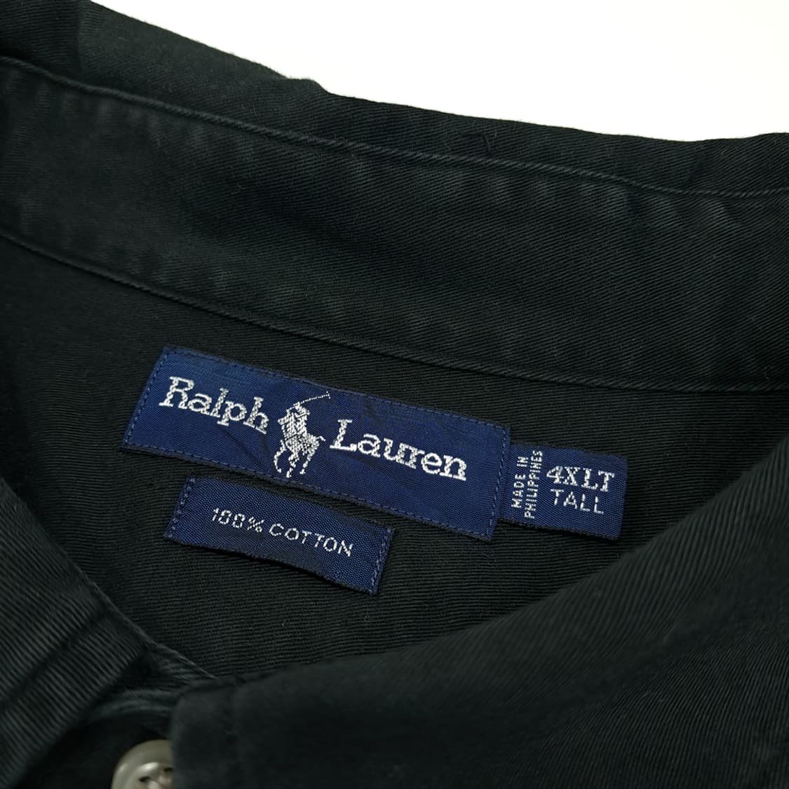 CL723 4XLT 폴로 90s 코튼 헤비트윌 버튼다운 블랙 셔츠 남방 상품이미지3