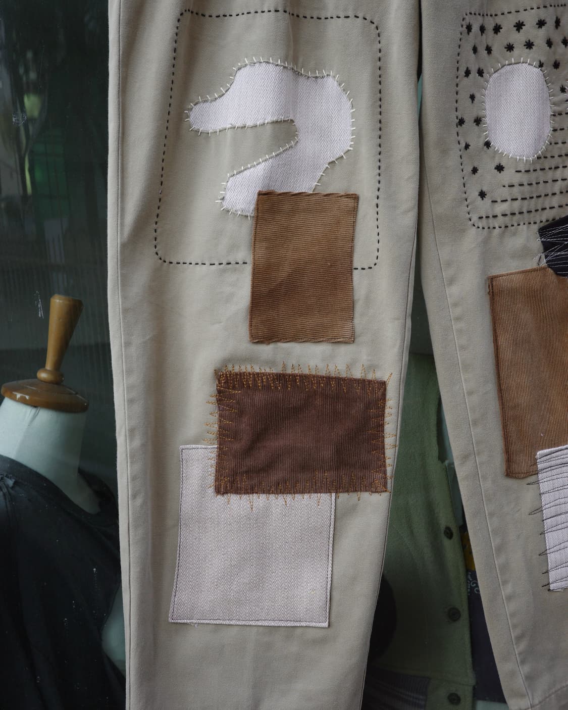 빈티지 리페어 패치워크 사시코 커스텀 폴로 팬츠 상품이미지3