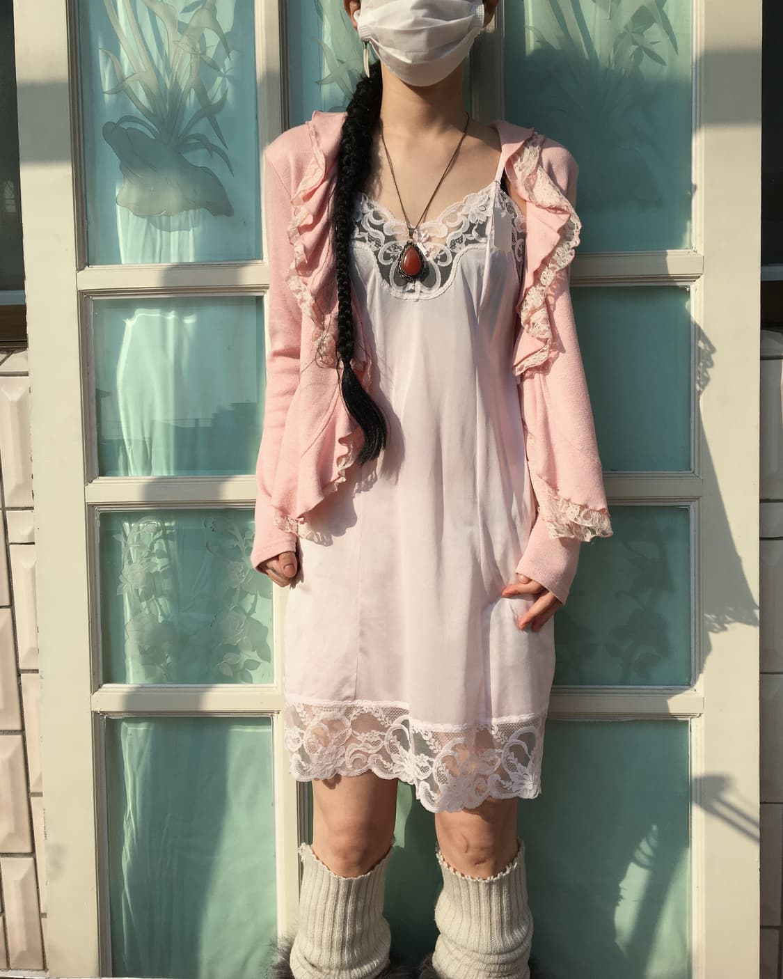 Lace trimming ruffle knit cardigan 상품이미지5