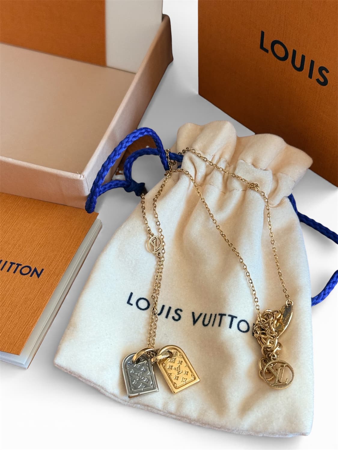 [급처/OS] 루이비통 나노그램 목걸이 골드 실버 상품이미지2