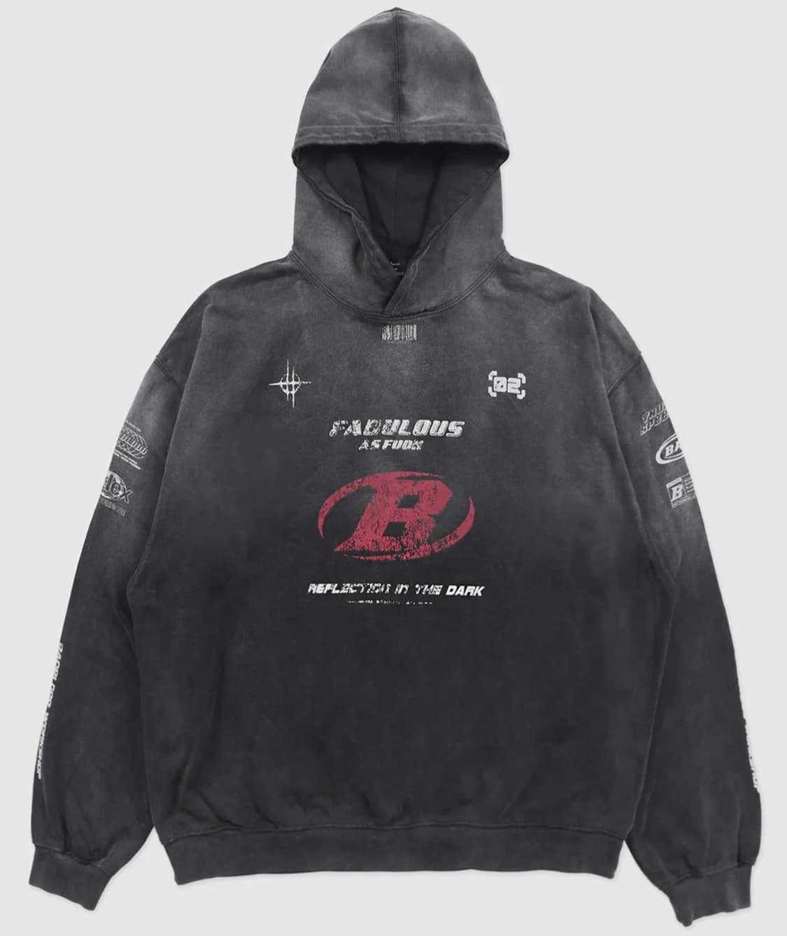 배드블러드 F1 올드이펙트 후드 - 블랙 L 상품이미지2