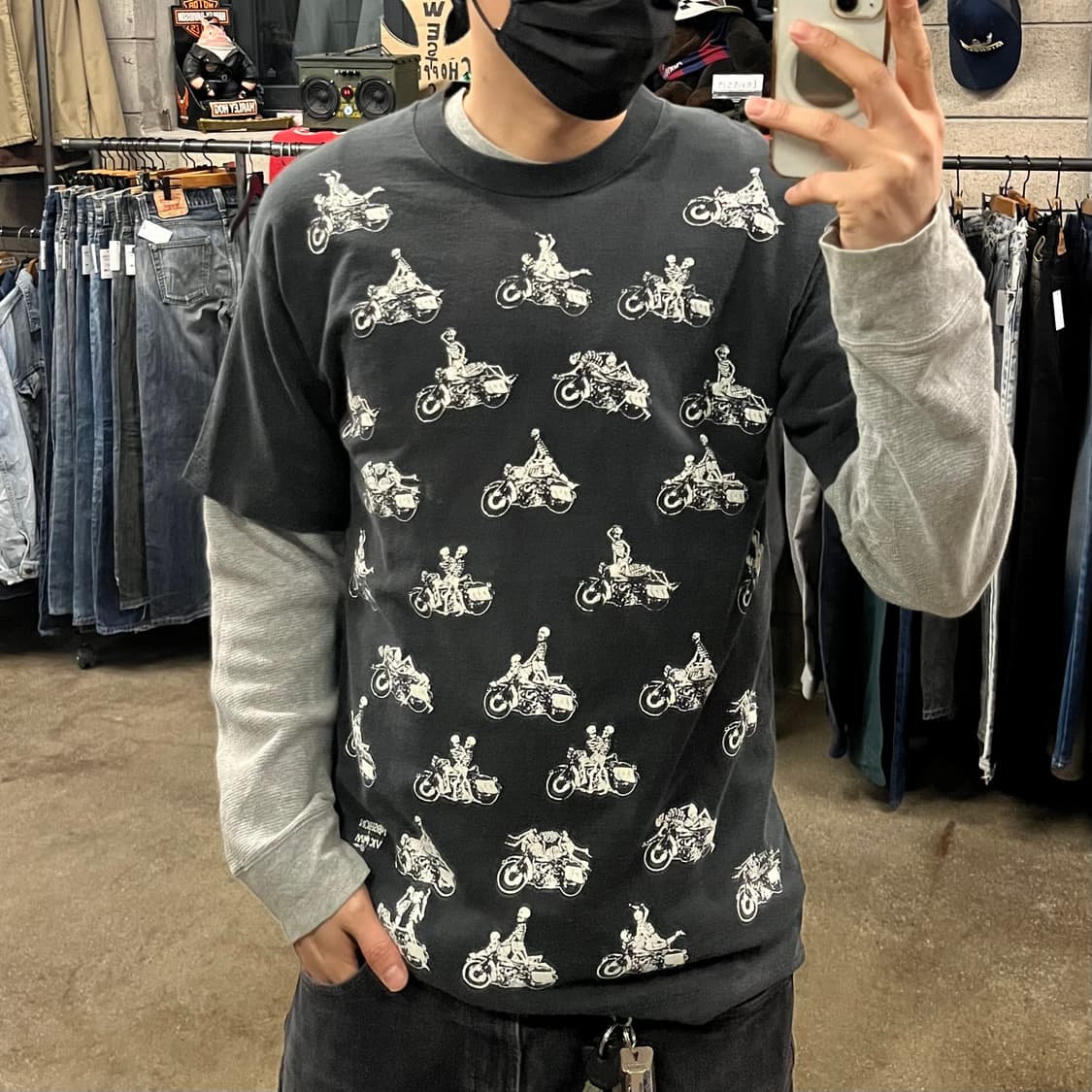 90s 빈티지 스켈레톤 섹스 포지션 티셔츠 (100) 상품이미지7