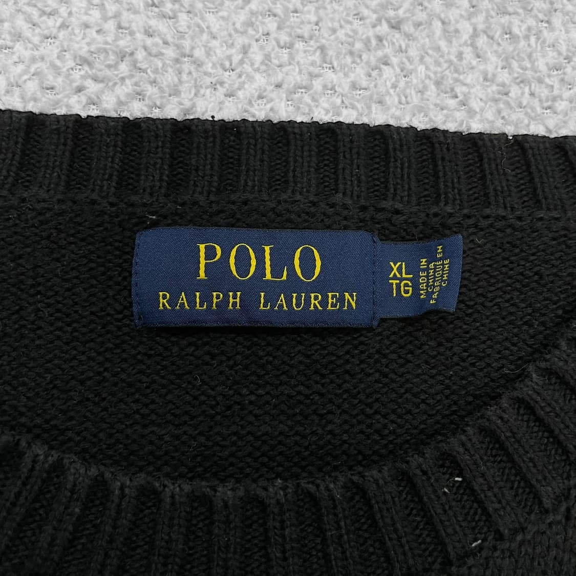 폴로 랄프로렌 포니 로고 코튼 라운드 니트 블랙 상품이미지3