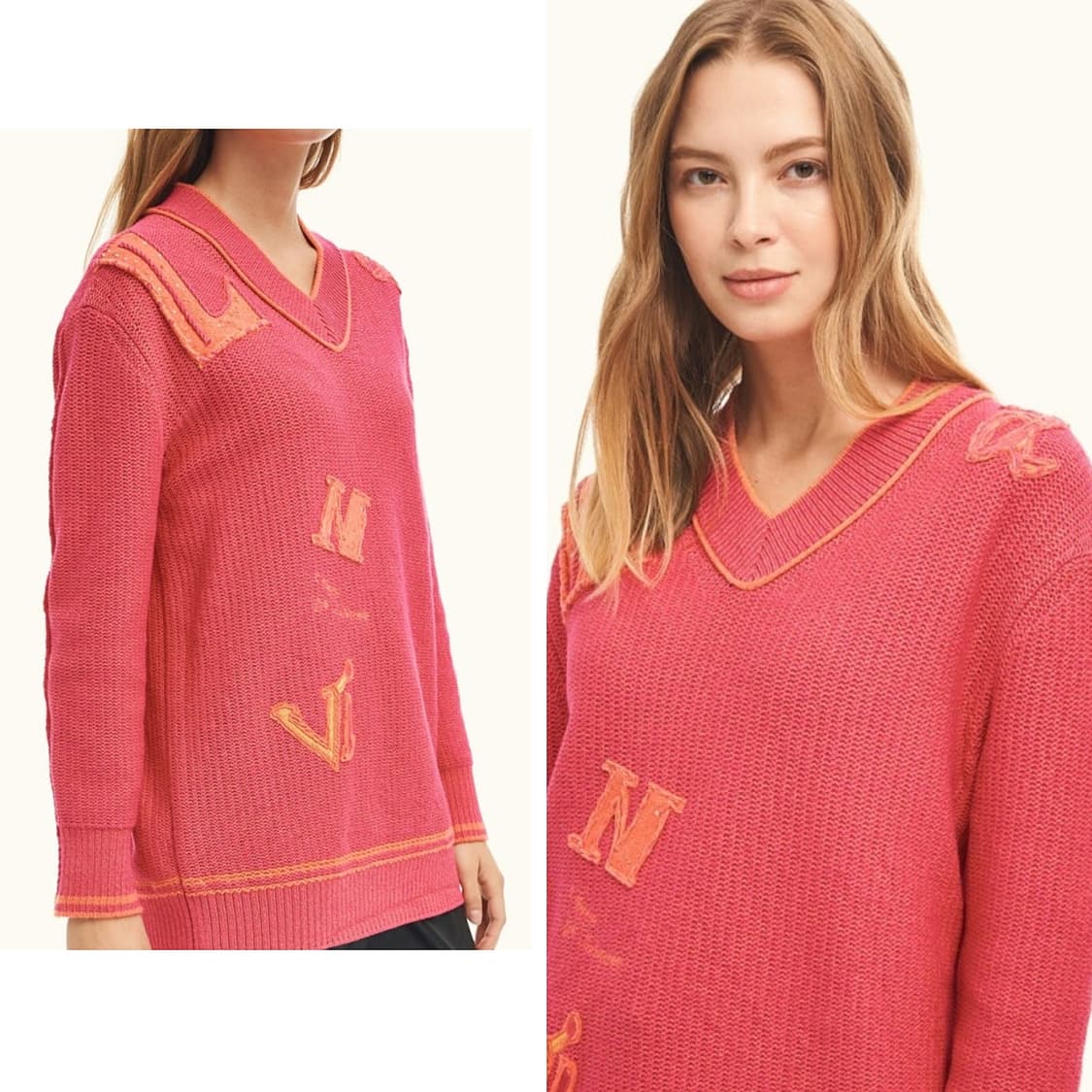 랑방컬렉션 자수 패치 니트 상품이미지1