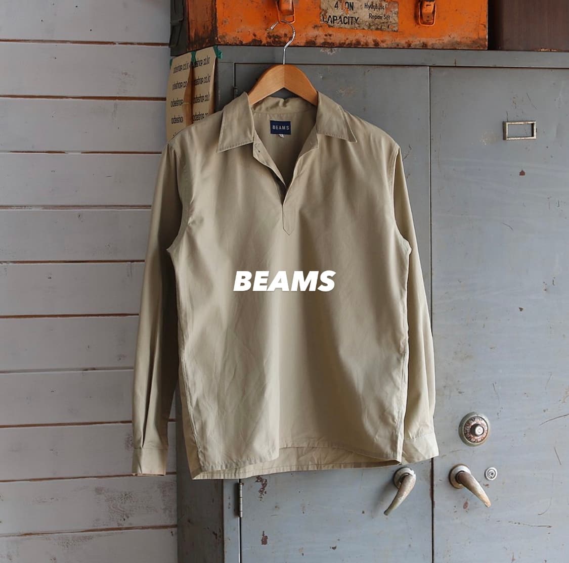 (착용컷) BEAMS 오픈 카라 셔츠 (남성용 M) 상품이미지1