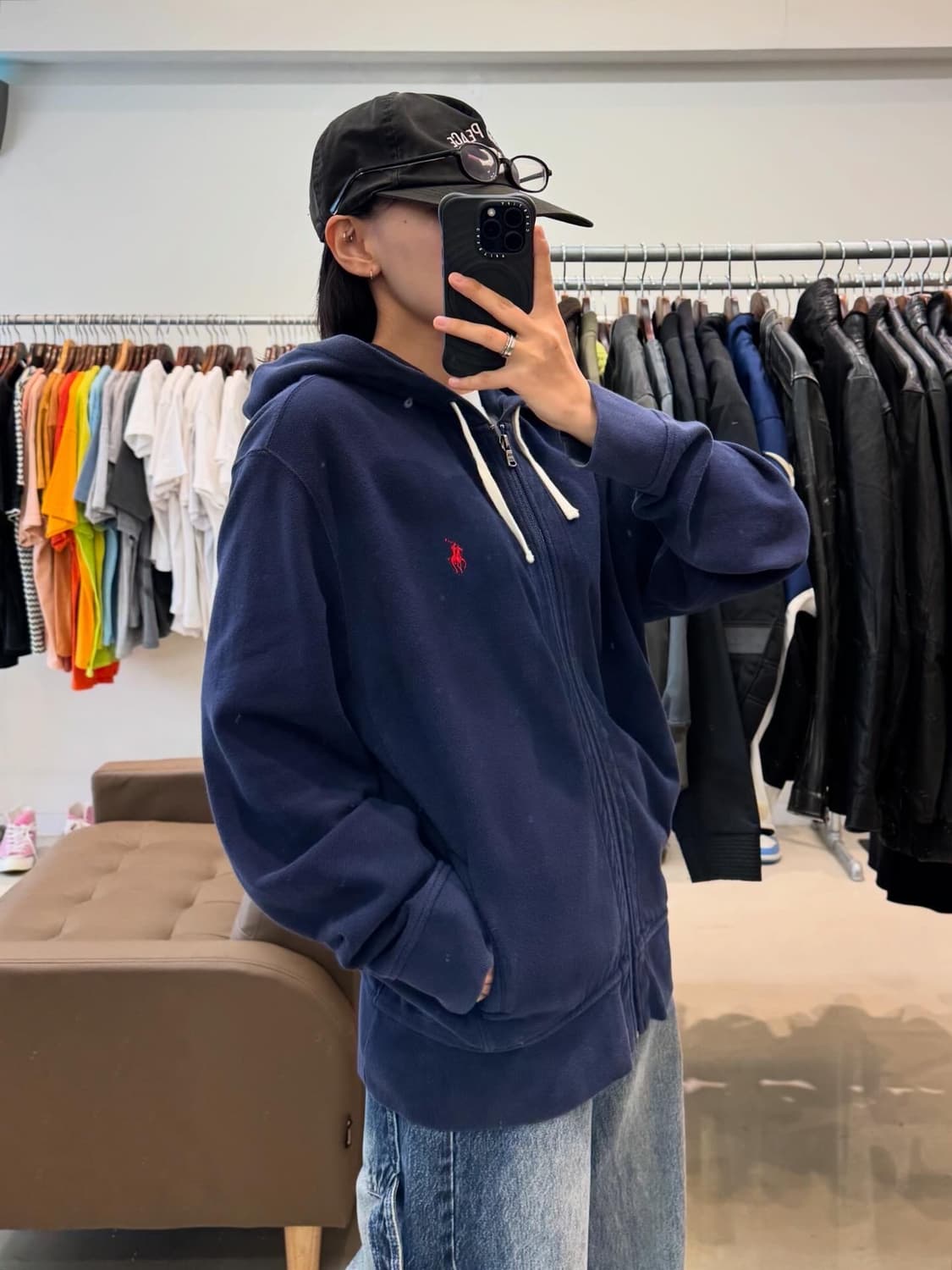 폴로 베이직 후드 집업 네이비 상품이미지7