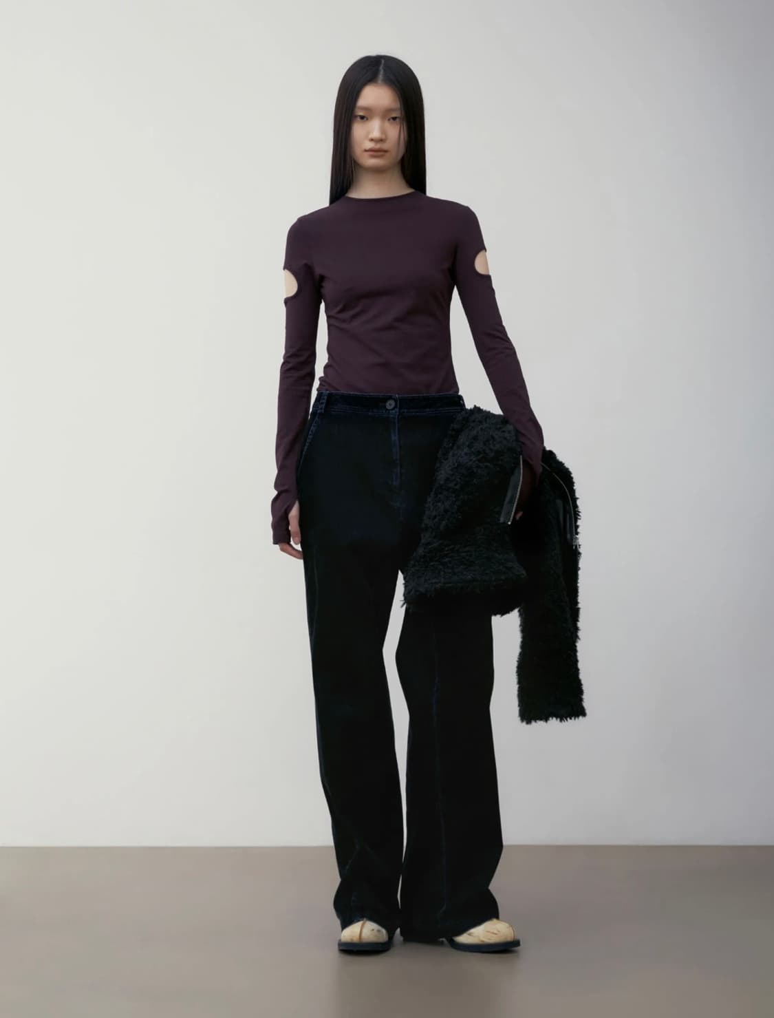 로우클래식 긴팔 티셔츠 퍼플  상품이미지5