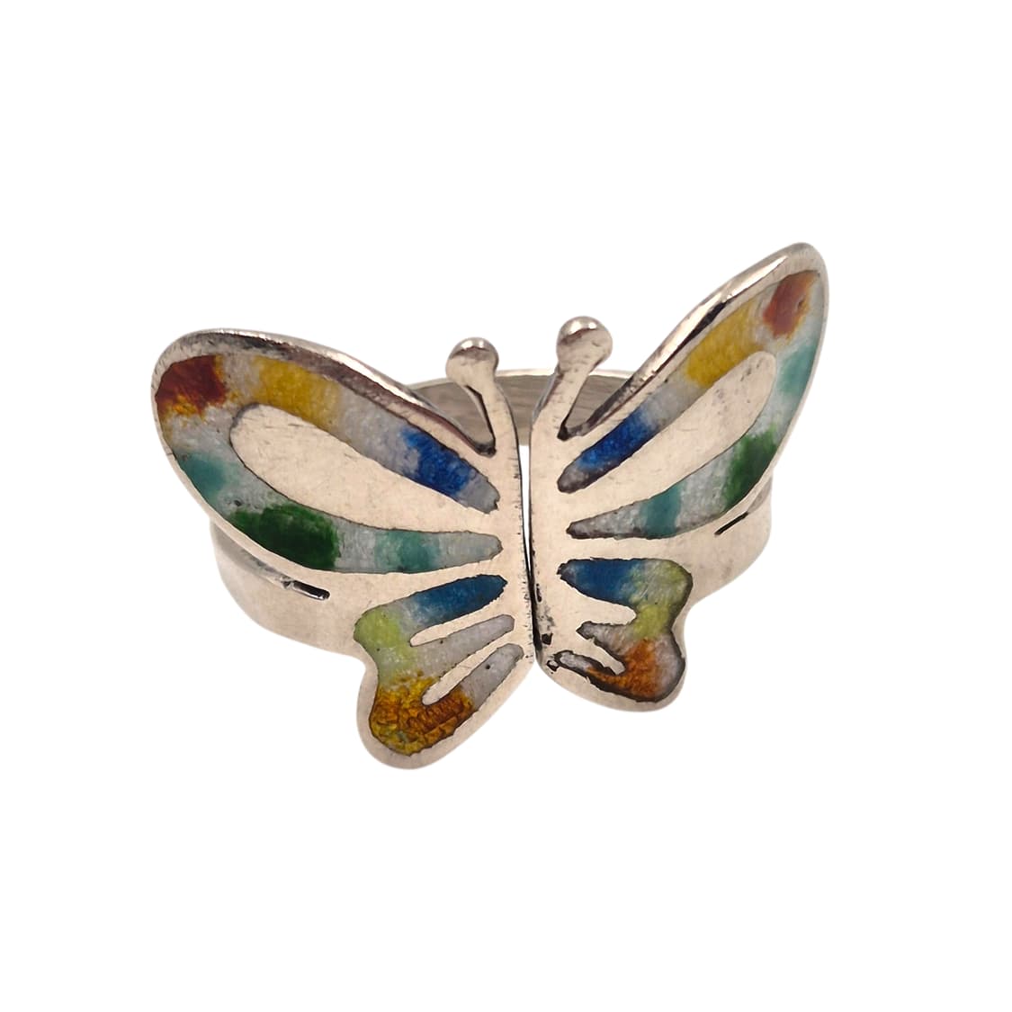 70s 멕시코 실버 925 칠보 빅 나비 반지 상품이미지1