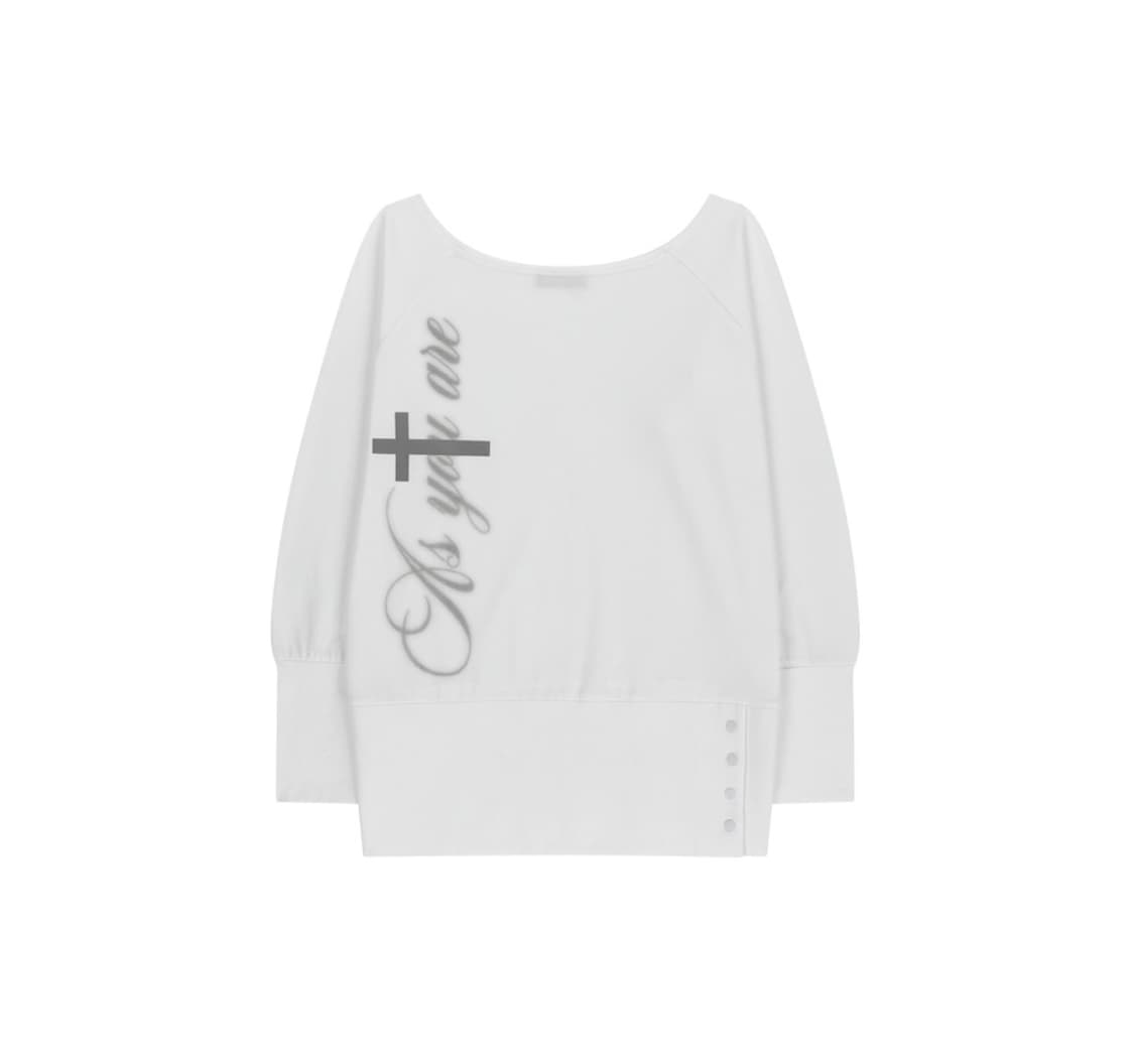 크로스 언더 스냅 롱슬리브 화이트 상품이미지1