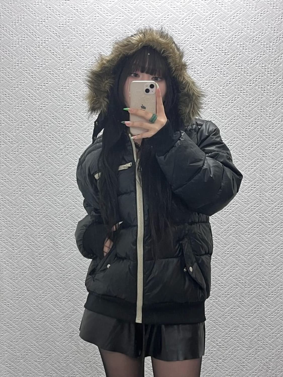 아디다스 올드스쿨 Y2K 갸루 대장급 털 패딩 자켓 100 C08974 상품이미지1