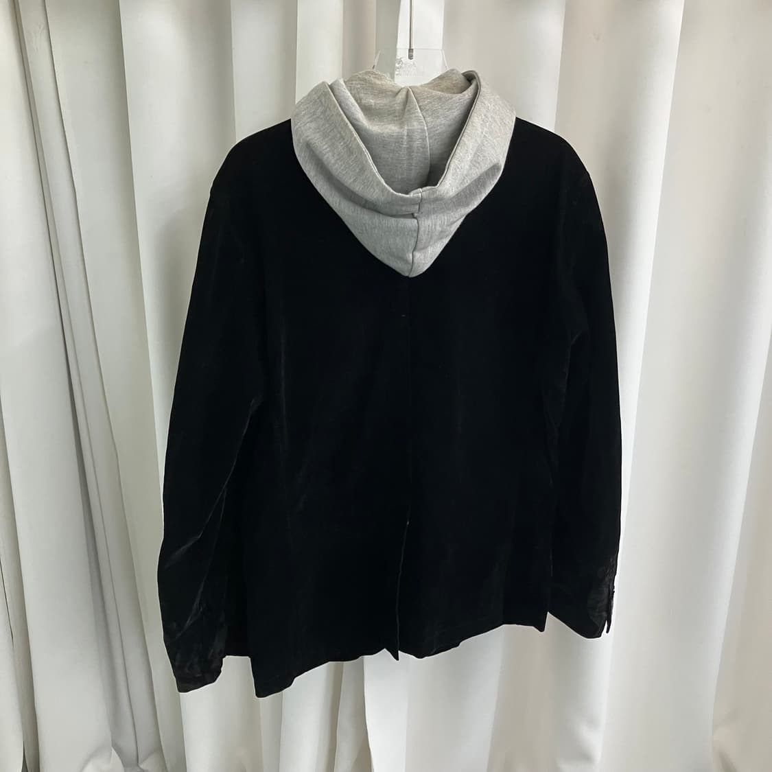 splendid satisfaction 블랙 벨벳 후드 블레이저 L 상품이미지2