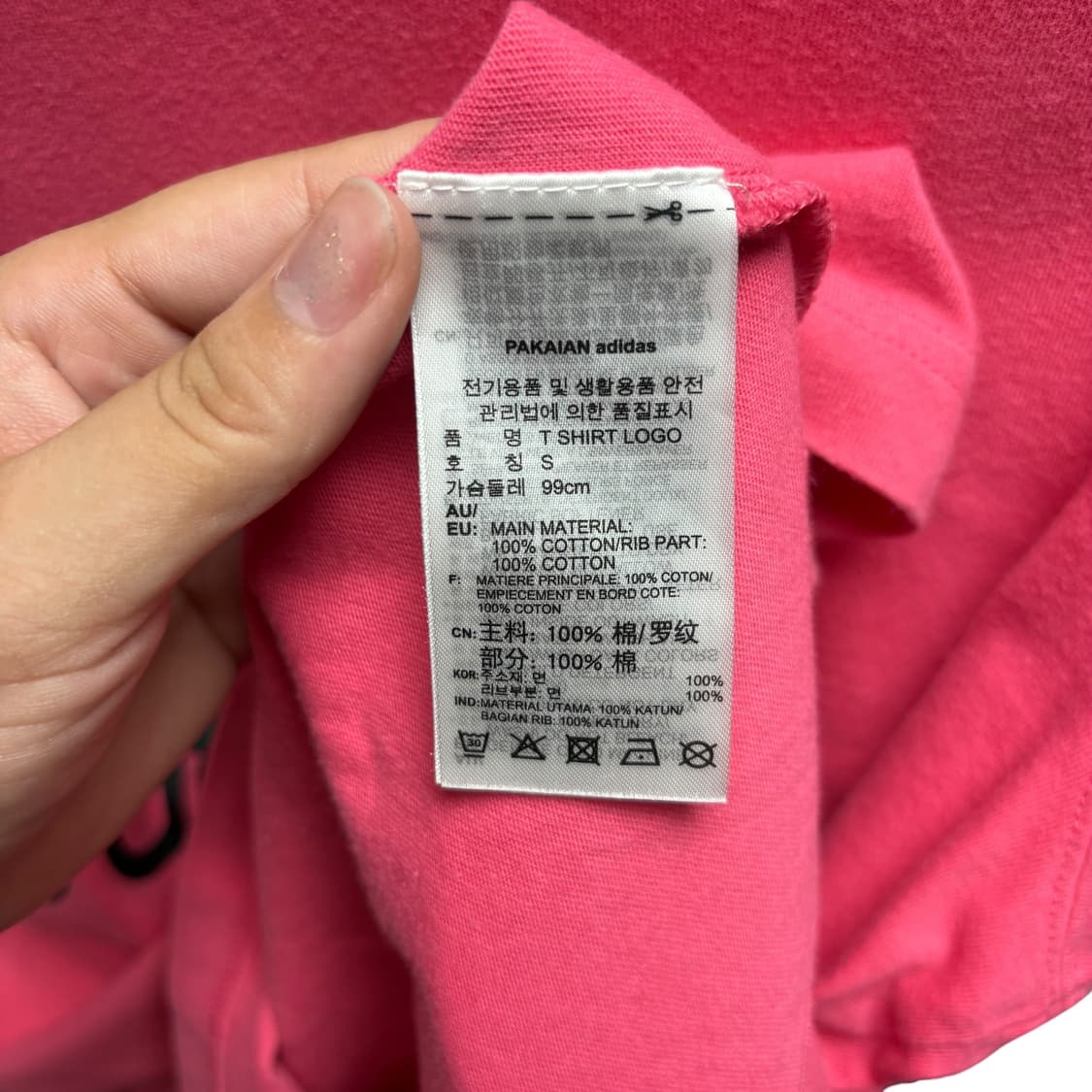 3995 아디다스 핑크 파이어버드 빅로고 반팔티 상품이미지4