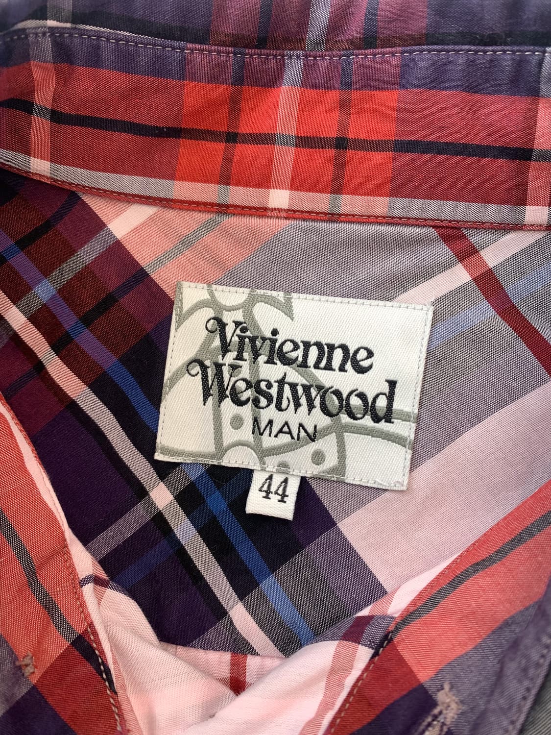 90-95 비비안 웨스트우드 orb 체크 셔츠 상품이미지4