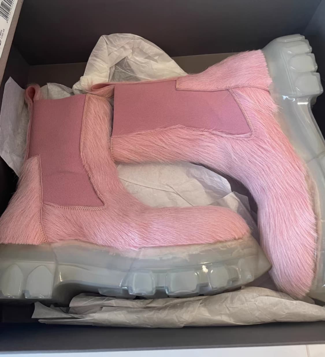 릭오웬스 보조 트랙터 카프헤어 더티 핑크 EU41 상품이미지1