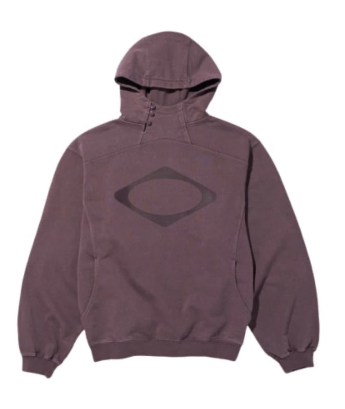 미스치프 버튼업 롬버스 후드티 워시드레드브라운 상품이미지1