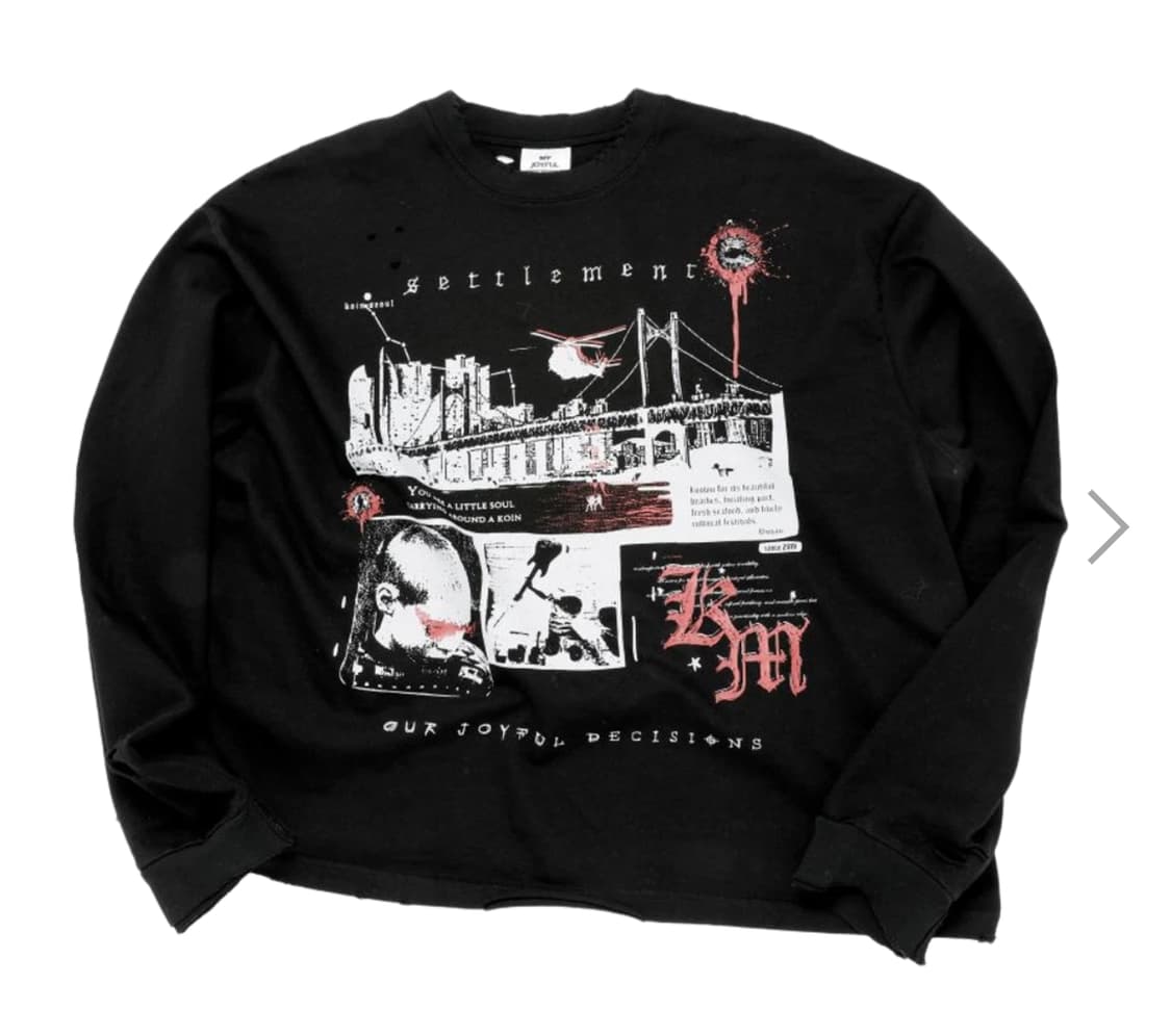 (L) mjd x 코인서울 325 슬리브 티셔츠 블랙 상품이미지1