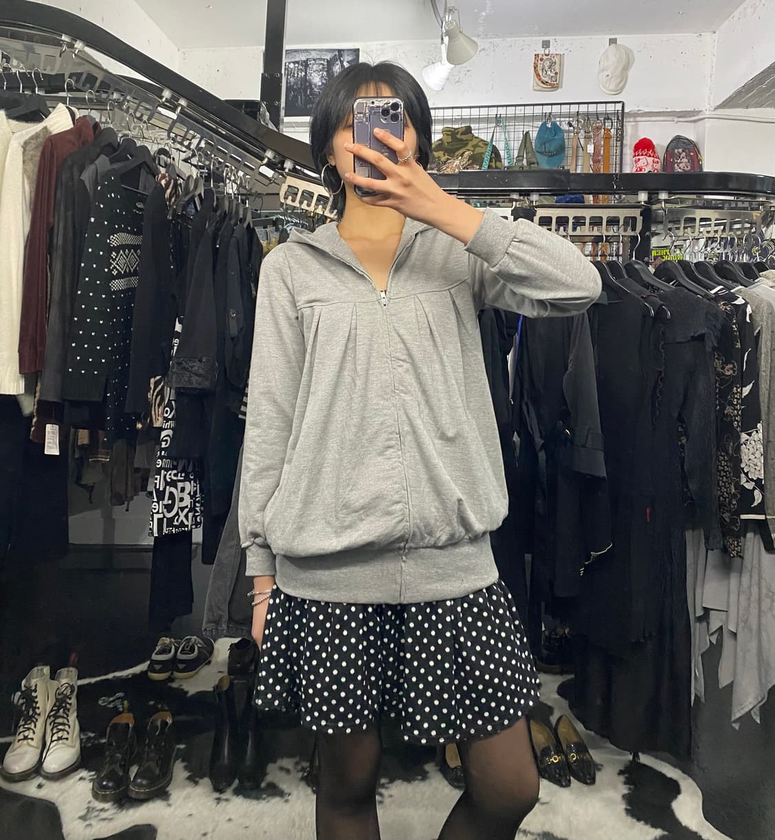 Sorridere 핀턱 롱 후드집업 상품이미지1