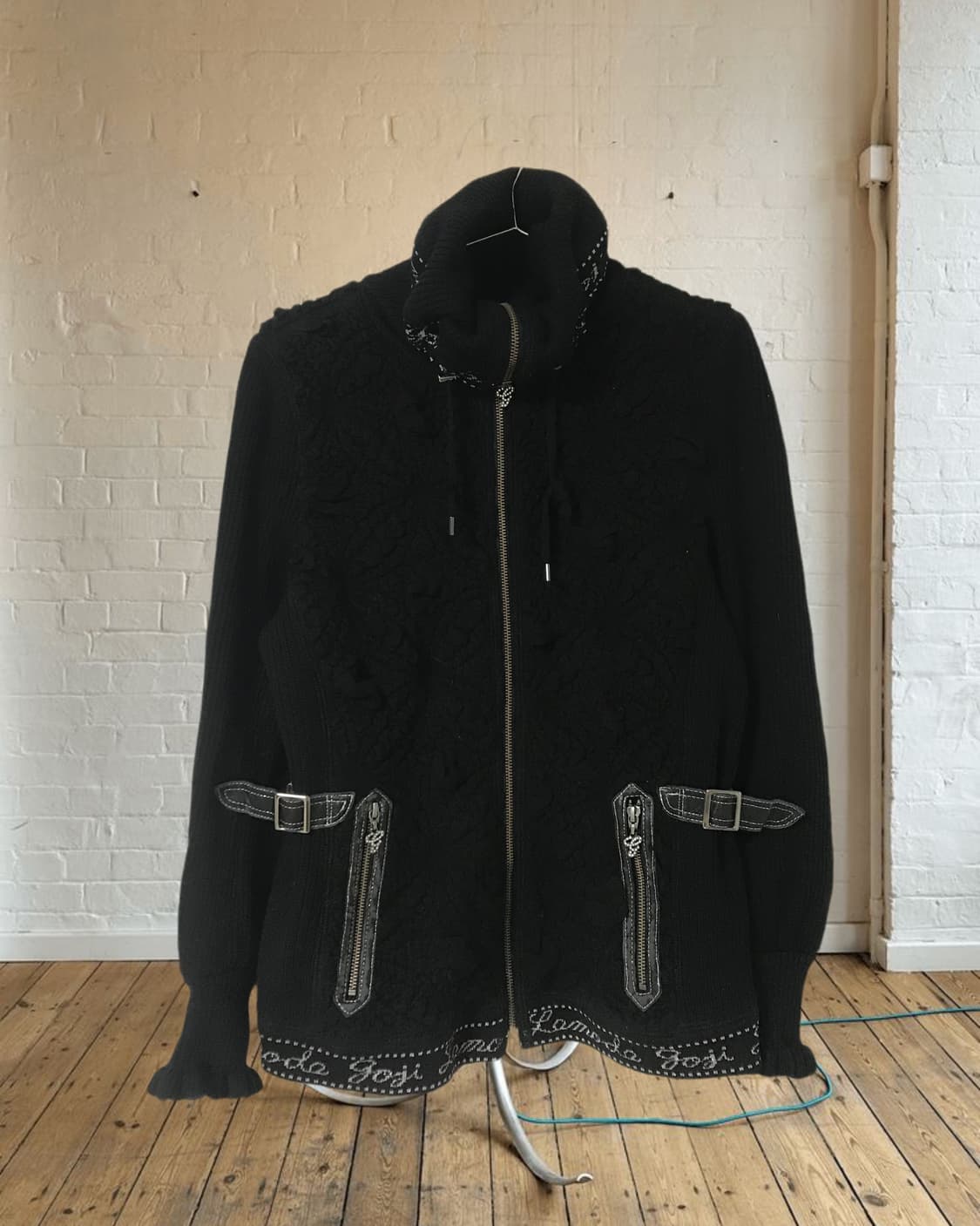 vintage high neck knit zip-up 상품이미지6