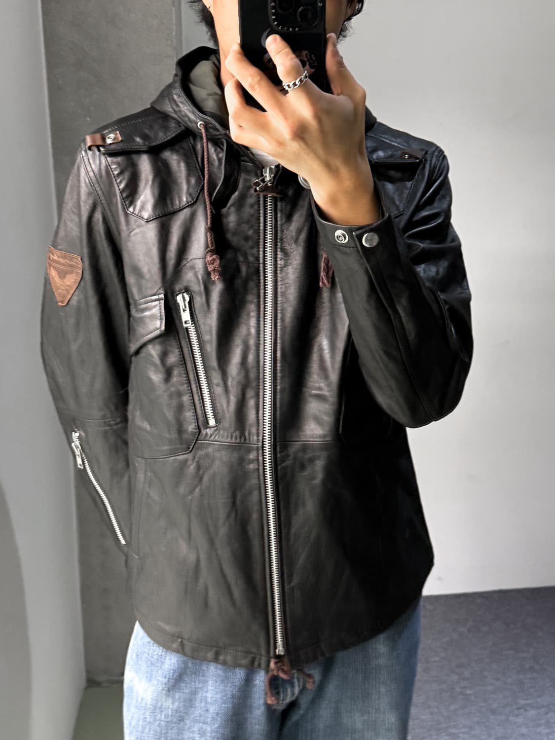 Curphey Leather USAF 레더 후드 자켓 상품이미지2